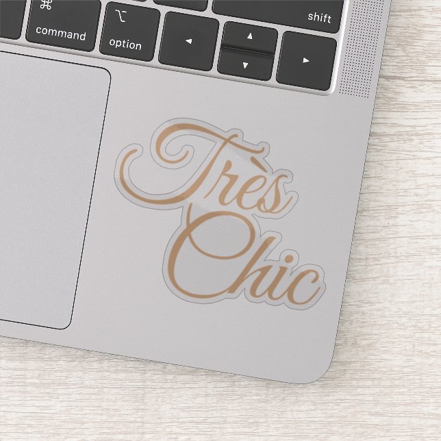 Elegant Script Tres Chic Motivational Sticker (Detail)