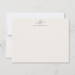Elegant Script Two Initials Monogram Ivory Note Ca Invitation