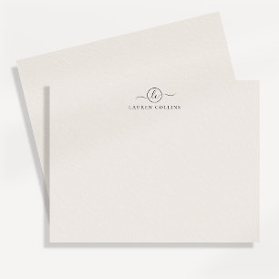 Elegant Script Two Initials Monogram Ivory Note Ca Invitation