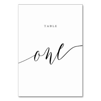 Elegant Script Typography 1 Table Number