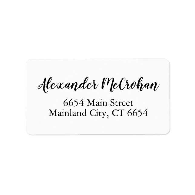 Elegant Script Typography Address Label (Front)