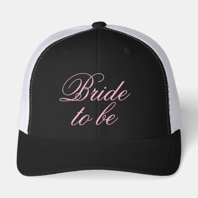 Elegant script typography Bride to be hat (Front)