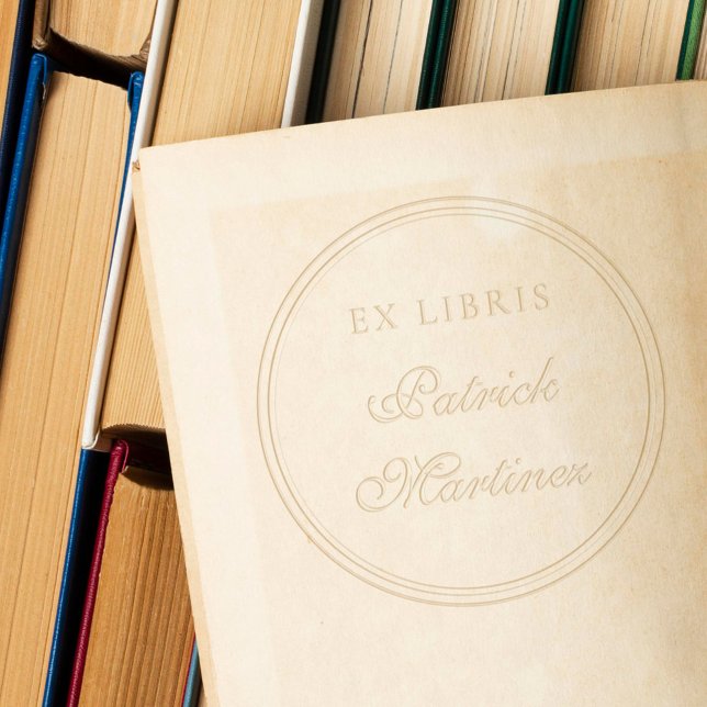 Elegant Script Typography Ex Libris Custom Name Embosser (Creator Uploaded)