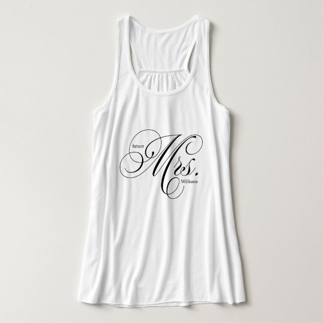 Elegant Script Typography "Future Mrs" Tank Top (Design Front)