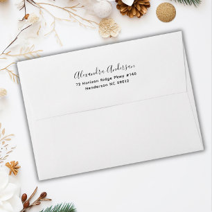 Elegant Script Typography Minimalist Return Addres Envelope