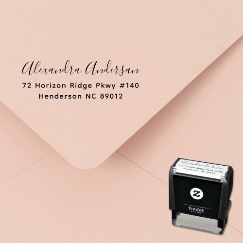 Elegant Script Typography Minimalist Return Addres Self_inking Stamp