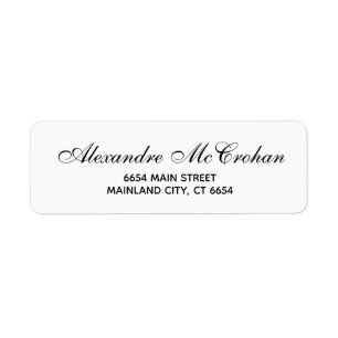 Elegant Script Typography Return Address Label