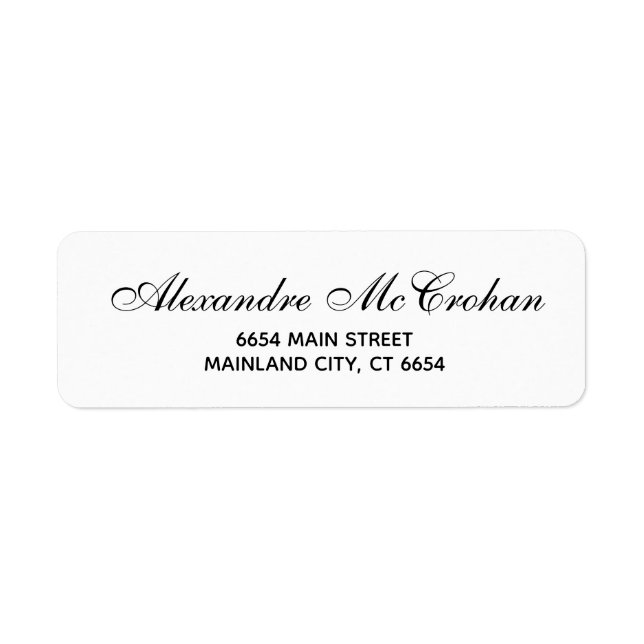 Elegant Script Typography Return Address Label (Front)