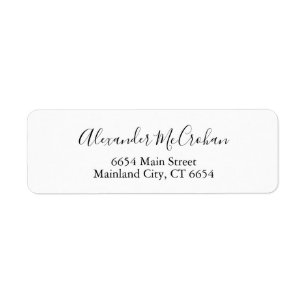 Elegant Script Typography Return Address Label