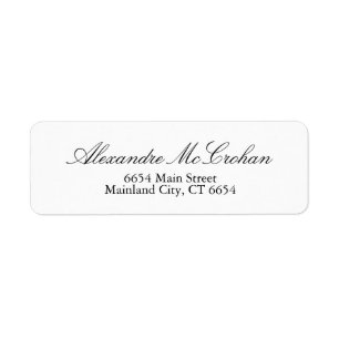 Elegant Script Typography Return Address Label