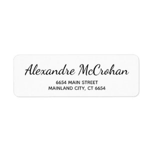 Elegant Script Typography Return Address Label