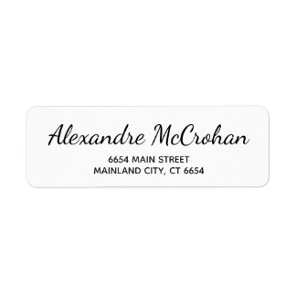 Elegant Script Typography Return Address Label