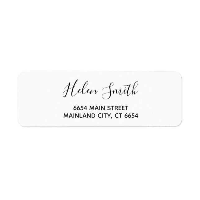 Elegant Script Typography Return Address Label (Front)