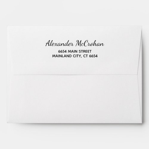 Elegant Script Typography Return Address Mailing Envelope
