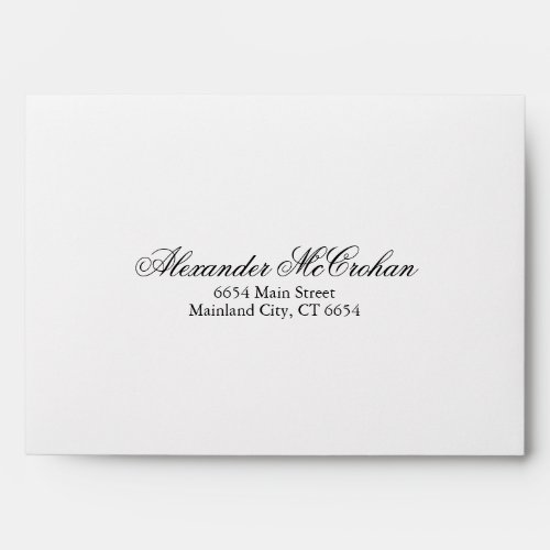 Elegant Script Typography Return Address Mailing Envelope