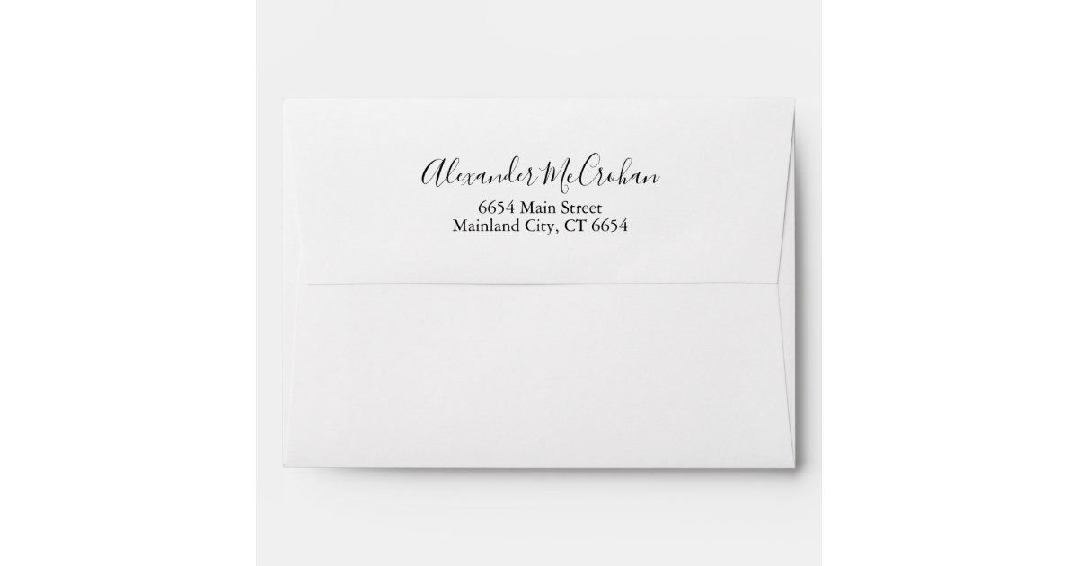Elegant Script Typography Return Address Mailing Envelope | Zazzle