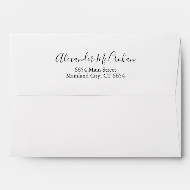 Elegant Script Typography Return Address Mailing Envelope