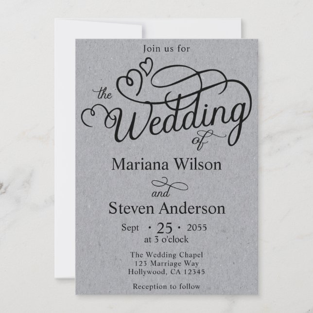 Elegant Script Typography Simple Invitation (Front)