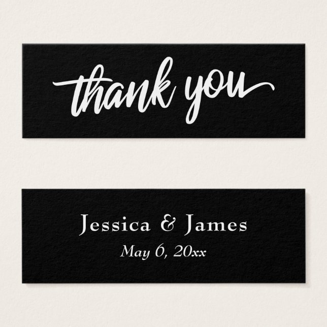 Elegant Script Typography Thank You Wedding Favor (Front & Back)