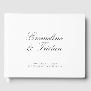 Elegant Script Typography Wedding Guest Book