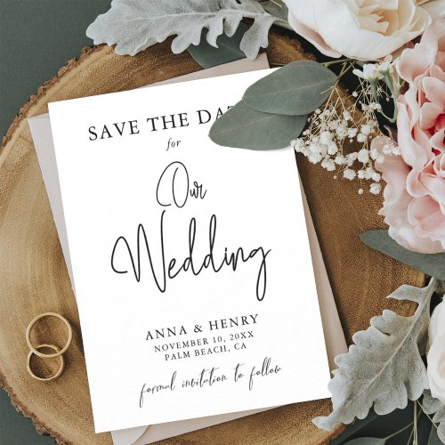 Elegant Script Typography Wedding Save the Date