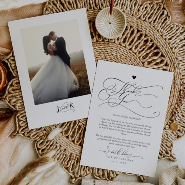 Elegant Script Typography Wedding  Thank You Card (Creator Uploaded)