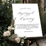 Elegant Script Unplugged Ceremony Wedding Sign<br><div class="desc">Welcome your guests to your ceremony with this modern elegant Unplugged Ceremony sign. 8" x 10" is simply an example, you may choose from a variety of smaller and bigger sizes. Design with beautiful modern hand written script typography details. Ability to change white "background color" to other color by selecting...</div>