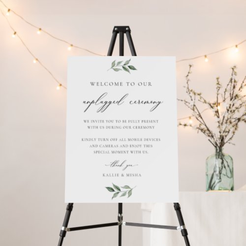Elegant Script Unplugged Ceremony Wedding Sign