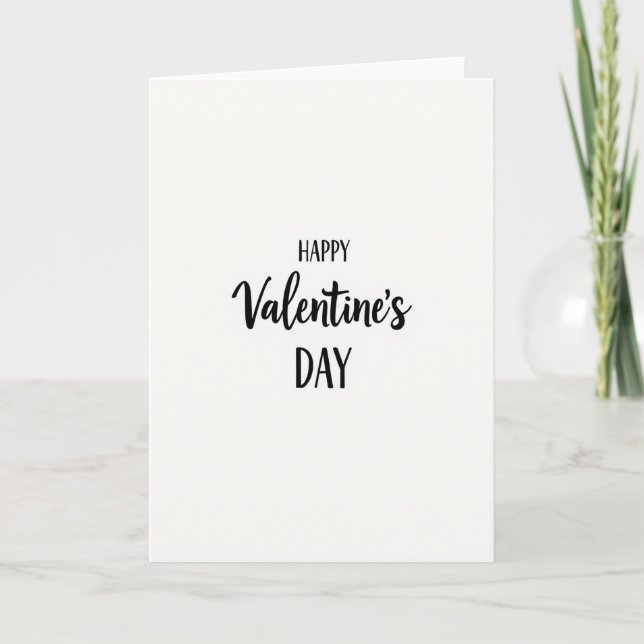 Elegant Script Valentines Day Card (Front)
