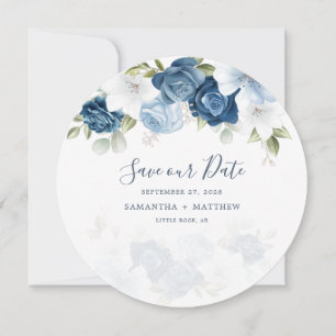 Elegant Script Watercolor Flowers Save our Date