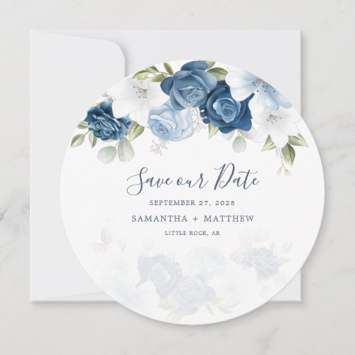 Elegant Script Watercolor Flowers Save our Date