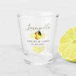 Elegant Script Watercolor Lemon Wedding Limoncello Shot Glass at Zazzle
