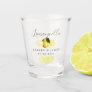 Elegant Script Watercolor Lemon Wedding Limoncello Shot Glass