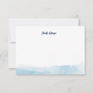 Elegant Script Watercolor Personalized Note Card