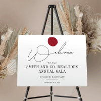Elegant Script Wax Stamp Corporate Welcome Sign