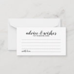 Elegant Script Wedding Advice and Wishes Card<br><div class="desc">Add a personal touch to your wedding with an elegant wedding advice and wishes card. This advice card features title in black modern elegant calligraphy font style and details in black modern sans serif font style on white background. Perfect for wedding, baby shower, birthday party, bridal shower, bachelorette party and...</div>