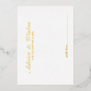 Elegant Script Wedding Advice and Wishes Gold Foil Invitation