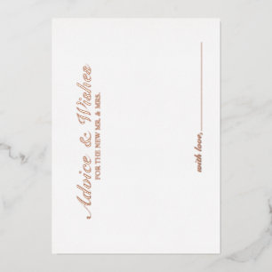 Elegant Script Wedding Advice and Wishes Rose Gold Foil Invitation
