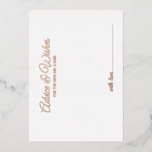 Elegant Script Wedding Advice and Wishes Rose Gold Foil Invitation