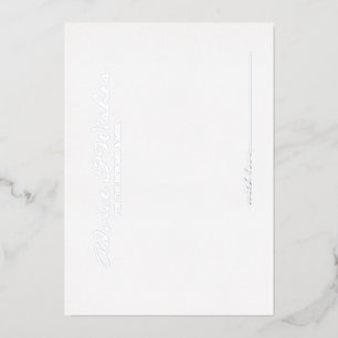 Elegant Script Wedding Advice and Wishes Silver Foil Invitation