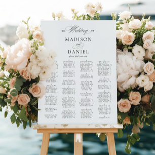 Elegant Script Wedding Alphabetical Seating Chart Foam Board