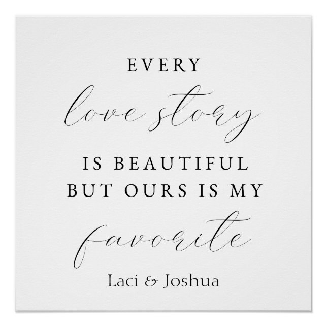 Elegant Script Wedding Backdrop –  Poster (Front)