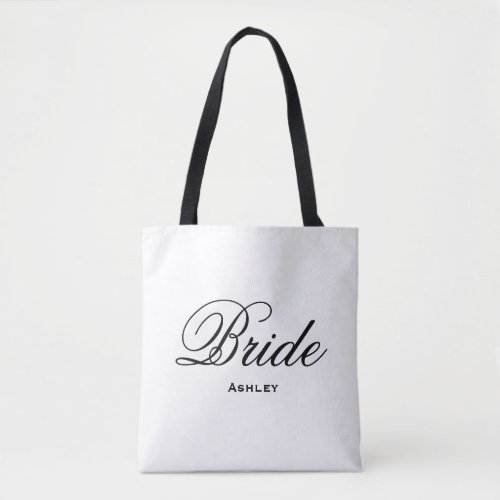 Elegant Script Wedding Bride Tote Bag