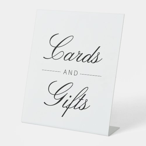 elegant script wedding cards and gifts sign