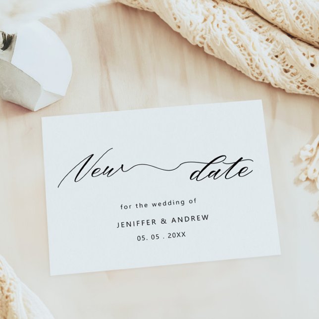 Elegant Script Wedding Change The Date Postcard (Creator Uploaded)