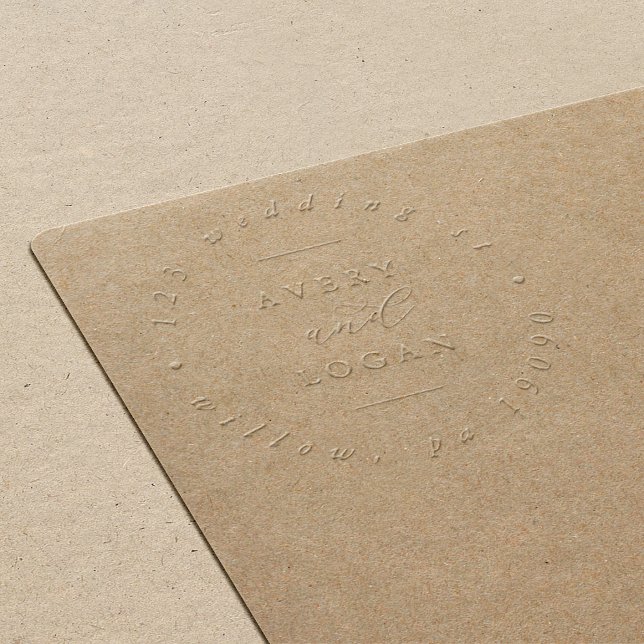 Elegant Script Wedding Circular Address Embosser (Creator Uploaded)