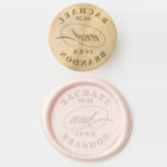 Elegant Script Wedding Couples Names Wax Seal Stamp<br><div class="desc">Customize for a wedding or other special event; anniversary,  save the date envelopes</div>