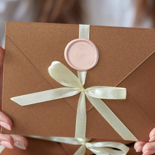 Elegant Script Wedding Couples Names Wax Seal Sticker