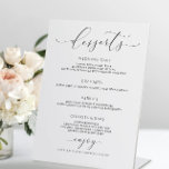 Elegant Script Wedding Dessert Bar Menu Pedestal Sign<br><div class="desc">Elegant Dessert Bar or Menu Standing Sign for Weddings & Events: This design features an elegant and romantic calligraphy script... perfect for an upscale luxury wedding or event! Put in a frame,  and display this at your desserts table.</div>