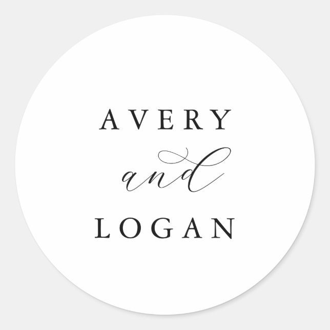 Elegant Script Wedding Envelope Seals (Front)